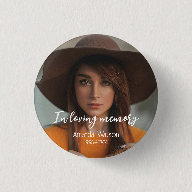 In loving memory Memorial Tribute Funeral 1 Inch Round Button (Front)