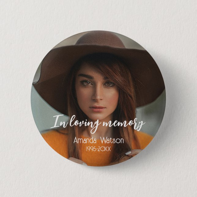 In loving memory Memorial Tribute Funeral 2 Inch Round Button (Front)