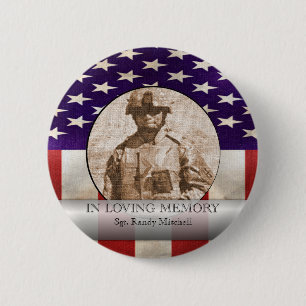 In Loving Memory Military Photo Custom Tribute 2 Inch Round Button