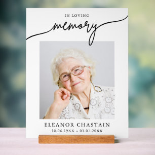In Loving Memory Minimalist Photo Sympathy Acrylic Sign
