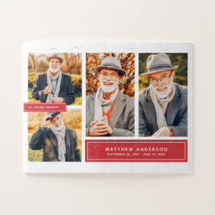 In Loving Memory Modern Colour Multi Photo Jigsaw Puzzle