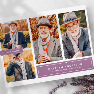 In Loving Memory Modern Colour Multi Photo Postcard