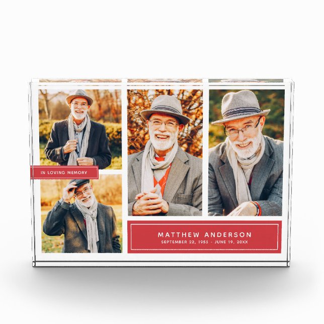 In Loving Memory Modern Colour Photo Block (Front)