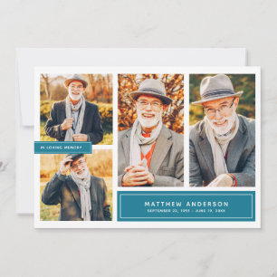 In Loving Memory Modern Colour Photo Thank You Card