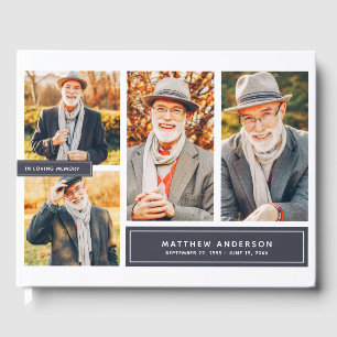 In Loving Memory Modern Colour Photos Guest Book