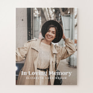 In Loving Memory Modern Custom Photo Memorial Jigsaw Puzzle