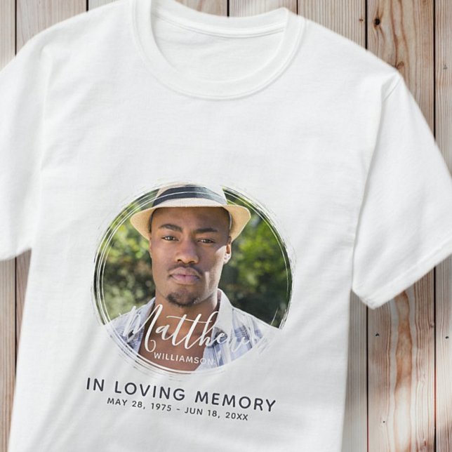In Loving Memory Modern Custom Photo Memorial T-Shirt (Creator Uploaded)