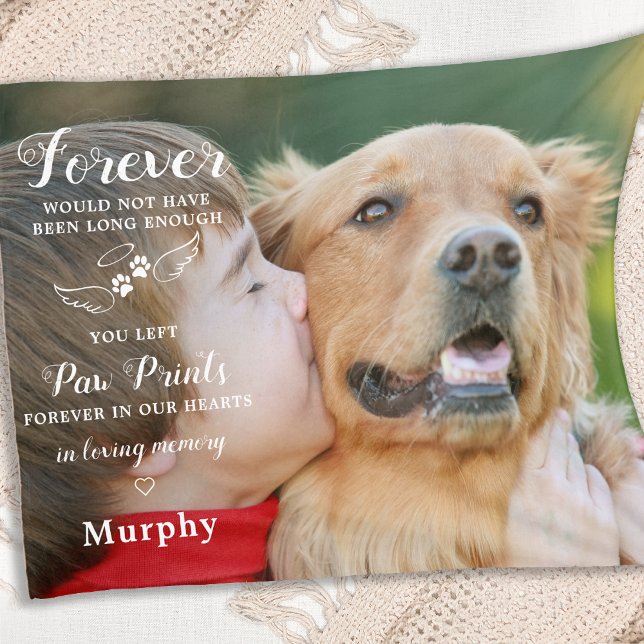 In Loving Memory Modern Custom Photo Pet Memorial Fleece Blanket (Creator Uploaded)