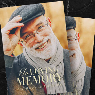 In Loving Memory Modern Elegant Photo Memorial Card