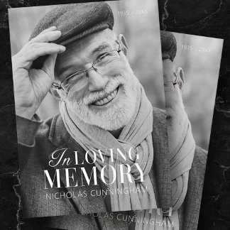 In Loving Memory Modern Elegant Photo Memorial Card