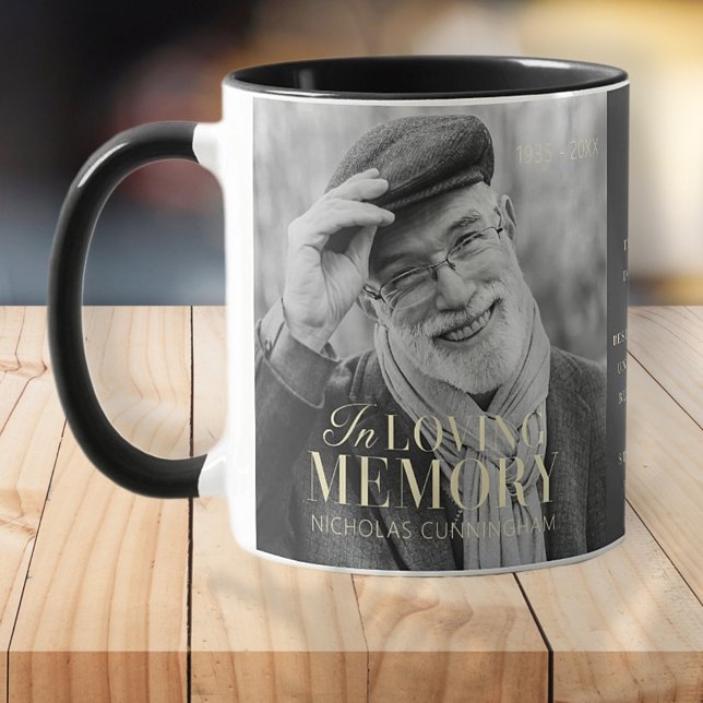 In Loving Memory Modern Elegant Photo Memorial Two-Tone Coffee Mug (Creator Uploaded)