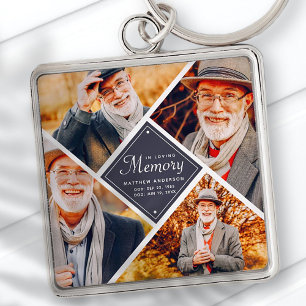 In Loving Memory Modern Multi Photo Template Keychain