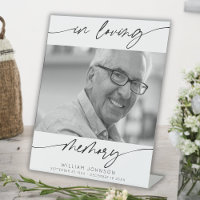 In Loving Memory Modern Script Photo Funeral