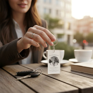 in loving memory modern simple prayer card  keychain