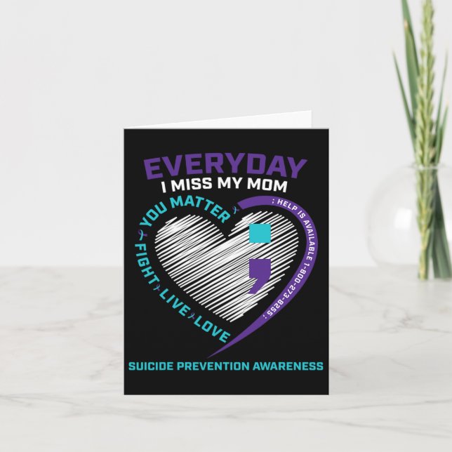 In Loving Memory Mom Suicide Awareness Prevention  Card (Front)