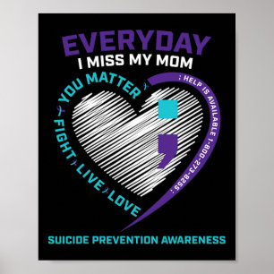 In Loving Memory Mom Suicide Awareness Prevention  Poster