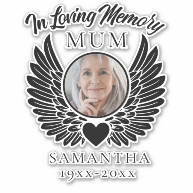 In Loving Memory Mum Custom Car decals (Front)