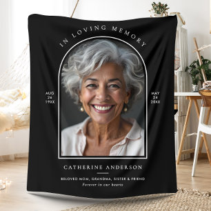 In Loving Memory Name, Custom Quote & Photo Fleece Blanket