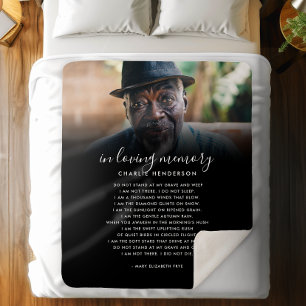 In Loving Memory Name, Custom Quote/Poem & Photo Sherpa Blanket