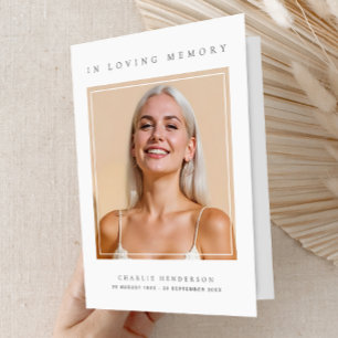 In Loving Memory Obituary Minimalist Funeral Program