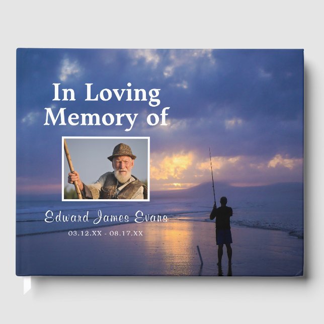 In Loving Memory | Ocean Fisherman Memorial Guest Book (Front)