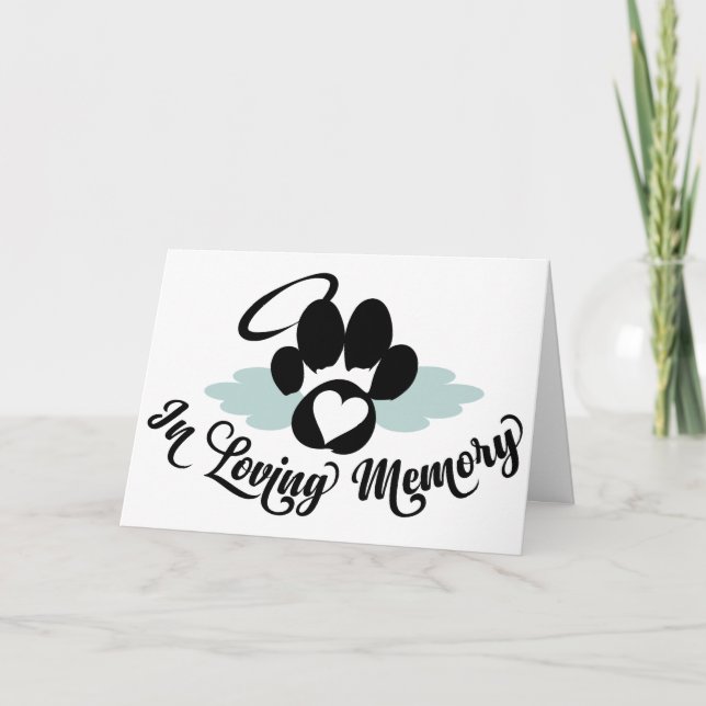 In Loving Memory of a Pet Paw with Wings Card (Front)