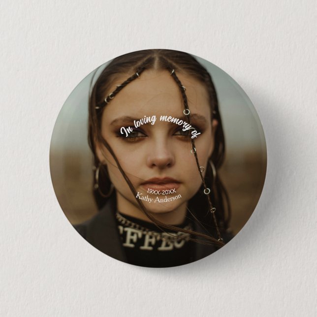 In loving memory of add name memorial keepsake 2 inch round button (Front)