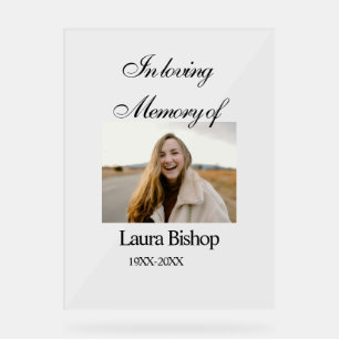 In loving memory of funeral keepsake add name year acrylic sign
