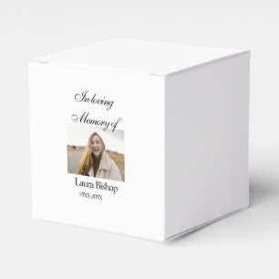 In loving memory of funeral keepsake add name year favor box