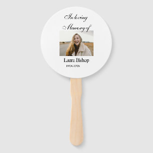 In loving memory of funeral keepsake add name year hand fan