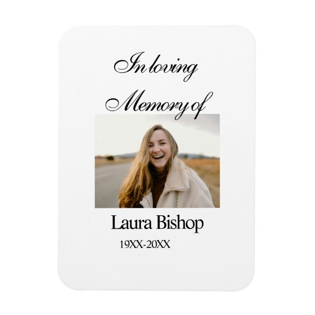 In loving memory of funeral keepsake add name year magnet (Vertical)