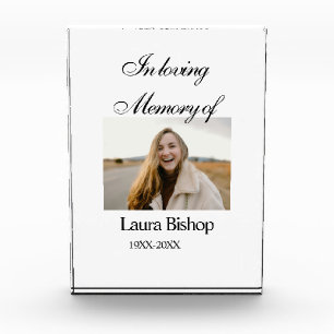 In loving memory of funeral keepsake add name year photo block