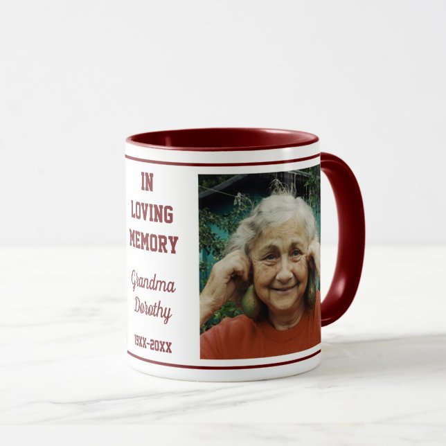 In Loving Memory Of Grandma  2 Photo Remembrance Mug (Front Right)