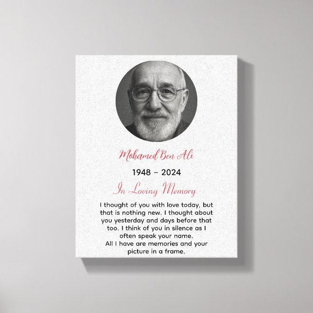 In Loving Memory of Grandpa Canvas Print (Front)