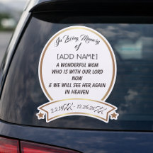 In Loving Memory of Mom [ADD NAME] Car Sticker