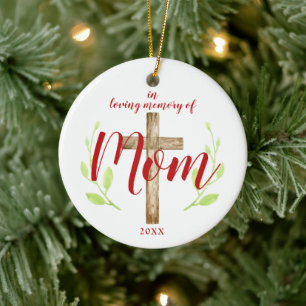In Loving Memory of Mom Personalized Religious Ceramic Ornament