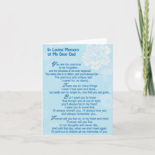 In Loving Memory Of My Dear Dad Sympathy Card