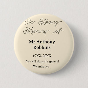 In Loving memory of name funeral memory keepsake 2 Inch Round Button