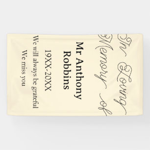 In Loving memory of name funeral memory keepsake Banner