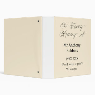In Loving memory of name funeral memory keepsake Binder