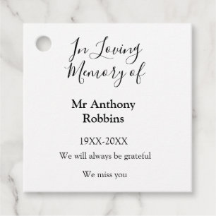 In Loving memory of name funeral memory keepsake Favour Tags