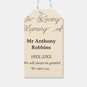 In Loving memory of name funeral memory keepsake Gift Tags