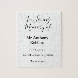 In Loving memory of name funeral memory keepsake Jigsaw Puzzle