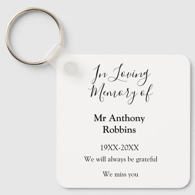 In Loving memory of name funeral memory keepsake Keychain (Front)