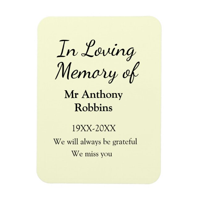 In Loving memory of name funeral memory keepsake Magnet (Vertical)