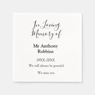 In Loving memory of name funeral memory keepsake Napkin