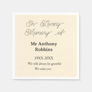In Loving memory of name funeral memory keepsake Napkin
