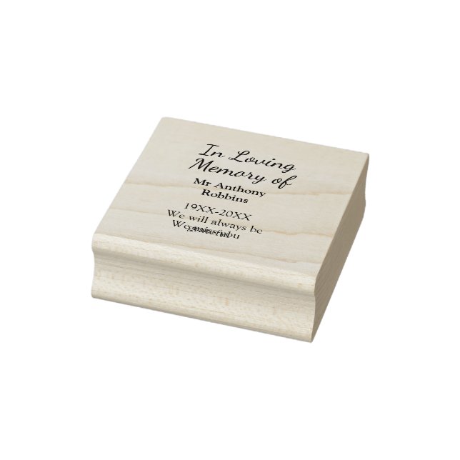 In Loving memory of name funeral memory keepsake Rubber Stamp (Stamp)
