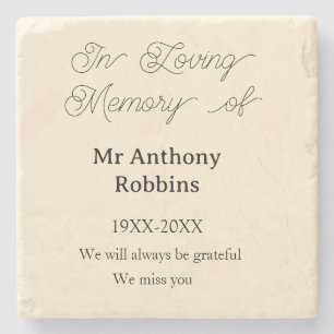 In Loving memory of name funeral memory keepsake Stone Coaster