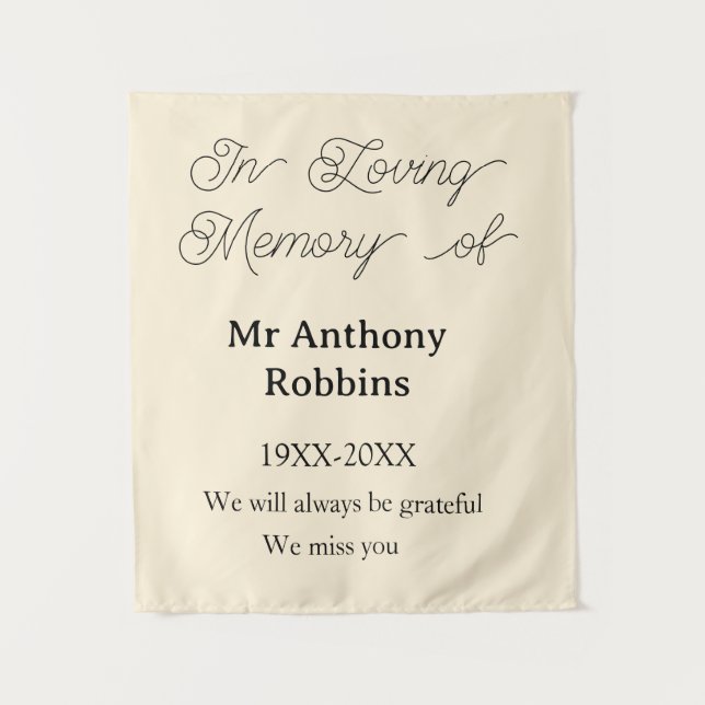 In Loving memory of name funeral memory keepsake Tapestry (Front)